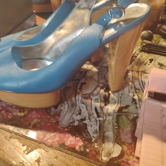 Jessica Simpson Blue Slingback Heels - Picture 1 of 1